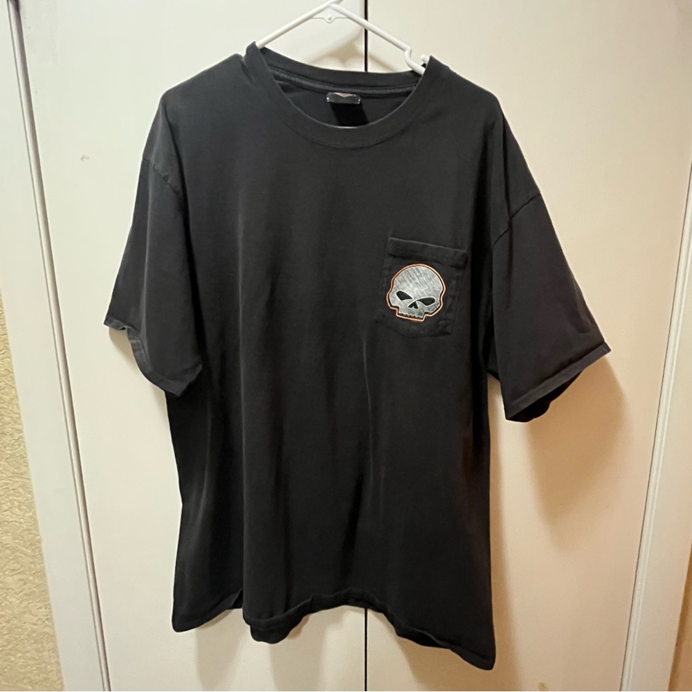 Harley-Davidson Mother Road Kingman AZ Black Short Sleeve Tee Skull Design